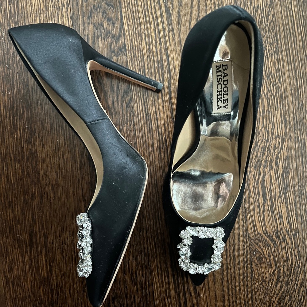 Badgley Mischka Cher Crystal Buckle Pumps